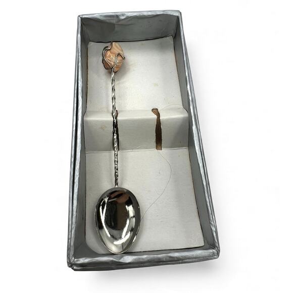 vintage H. Stern cocktail spoon semi-precious stone end small sugar baby serving - Picture 1 of 3